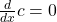 \frac{d}{dx}c=0